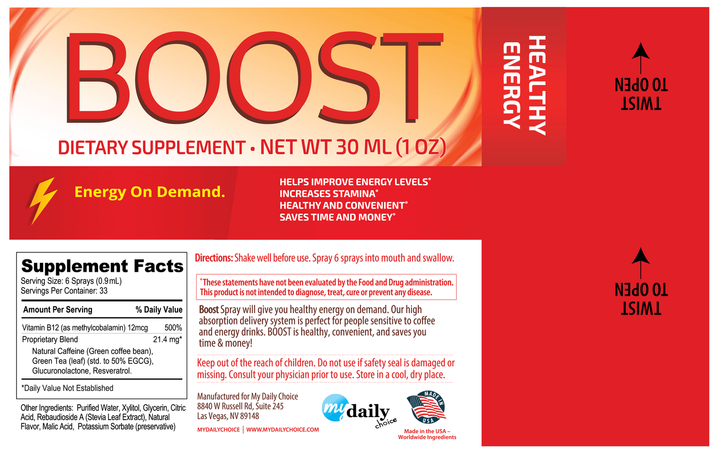 BOOST NUTRITIONAL SPRAY
