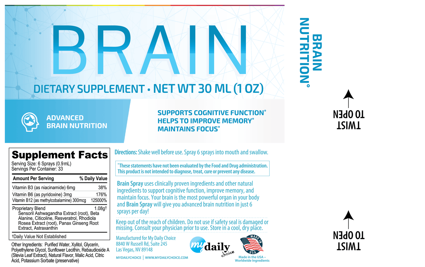 BRAIN NUTRITIONAL SPRAY