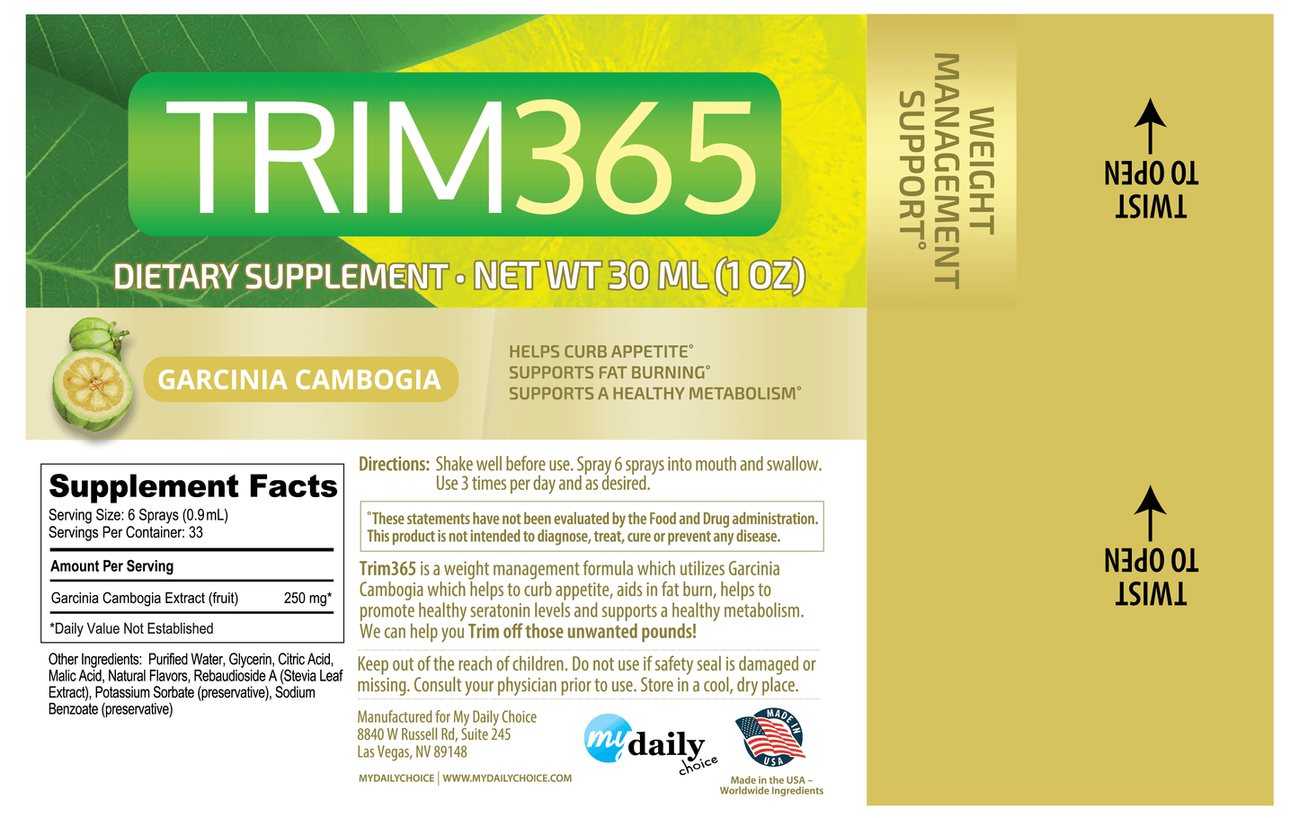 TRIM 365 NUTRITIONAL SPRAY
