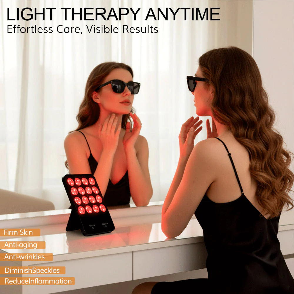 LED 3 Color Light Therapy Panel - Portable Red Light for Skin Care