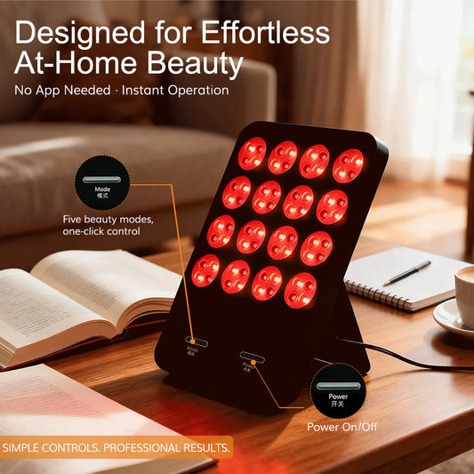 LED 3 Color Light Therapy Panel - Portable Red Light for Skin Care