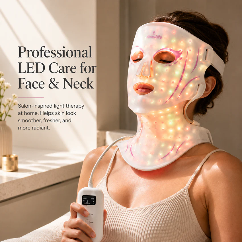 LED Light Therapy Mask Face & Neck | 5-Color Red Light Care